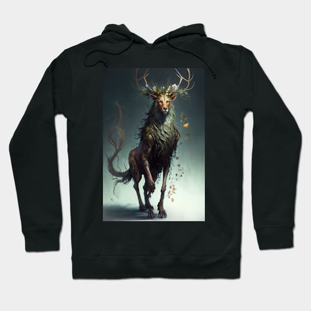The Lion-Deer God: A Mythical Beast of Power and Grace Hoodie by styleandlife